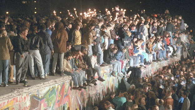 Berlin Wall falling