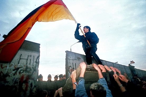 Berlin Wall falling