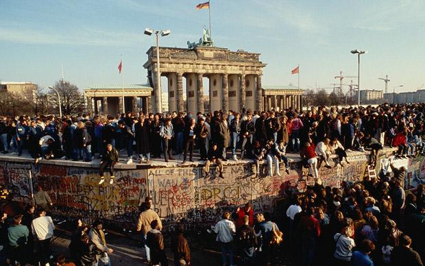 Berlin Wall falling