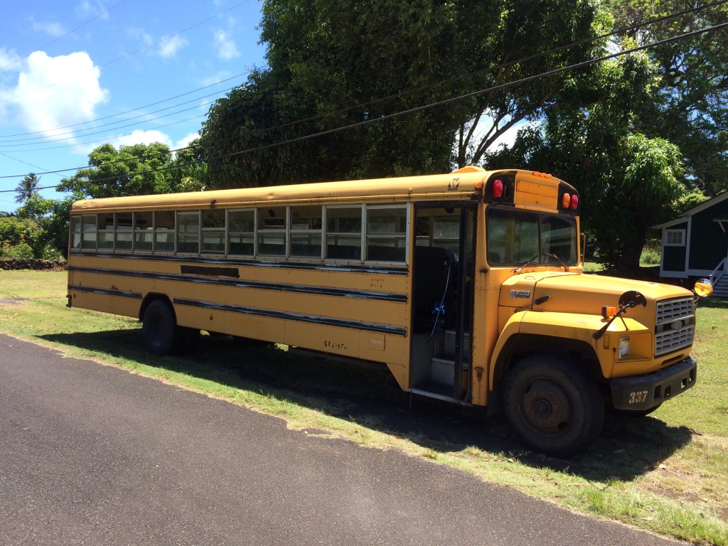 Molokai, Hawaii, Kalaupapa, school bus, Father Damien Tour