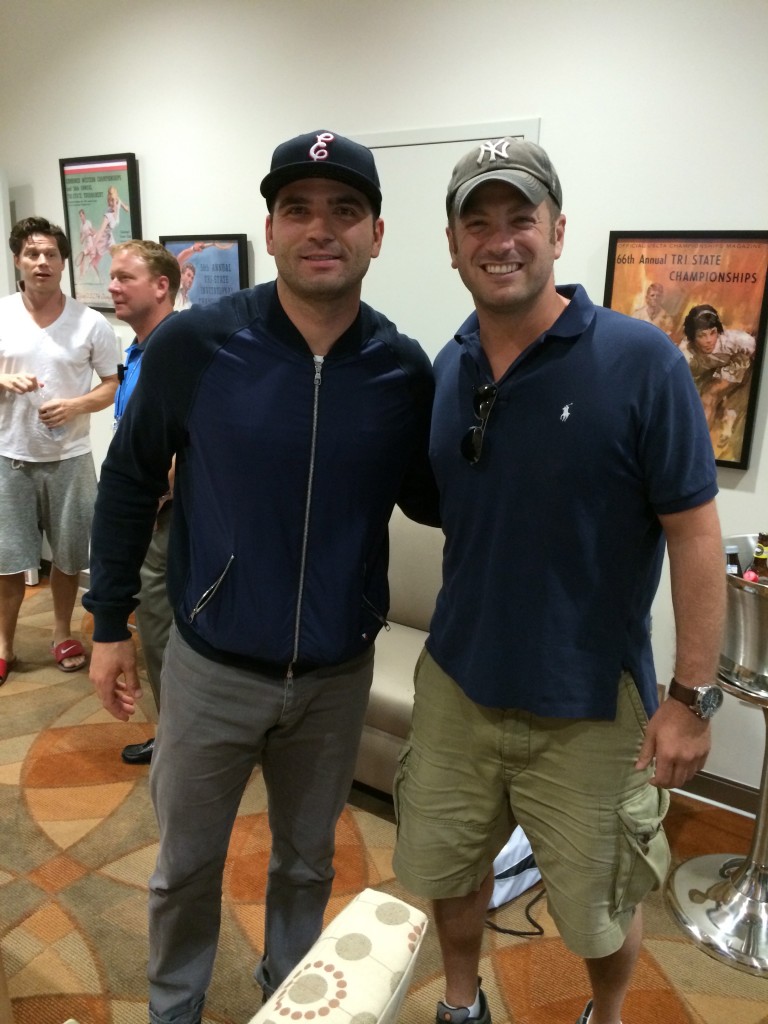 Lee Abbamonte with Cincinnati Reds former MVP Joey Votto at the Cincinnati Masters tennis.