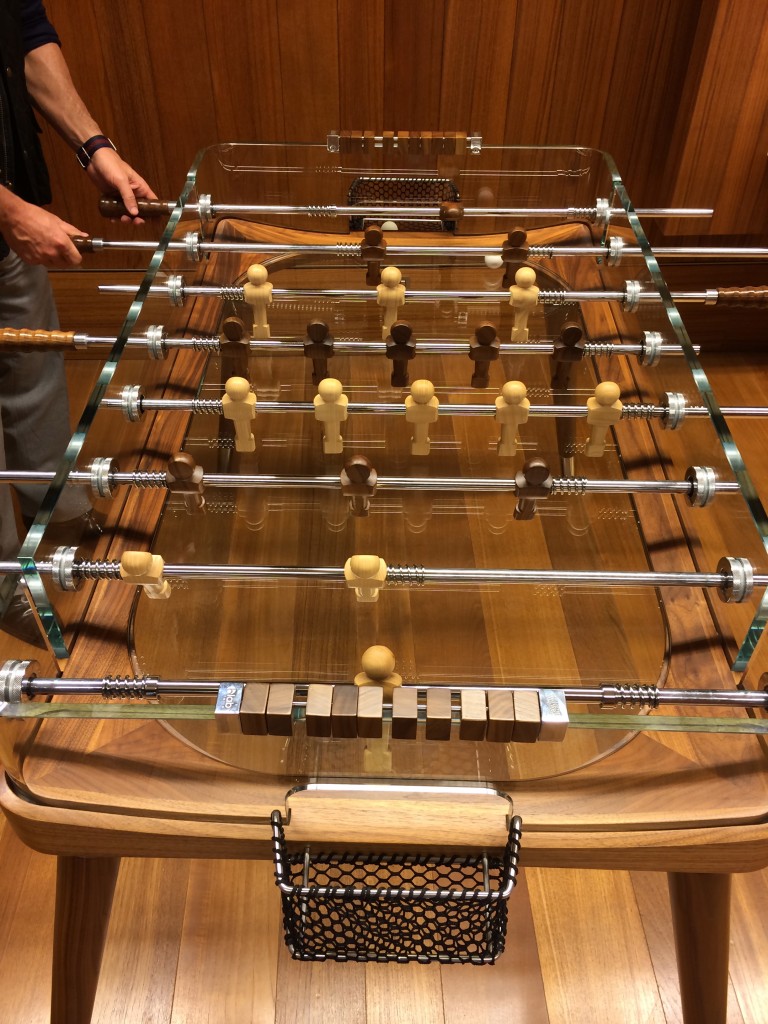 Qatar Airways business class, foosball table