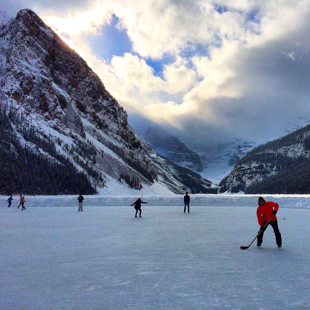 Lee ABbamonte, pond hockey, Lake Louise