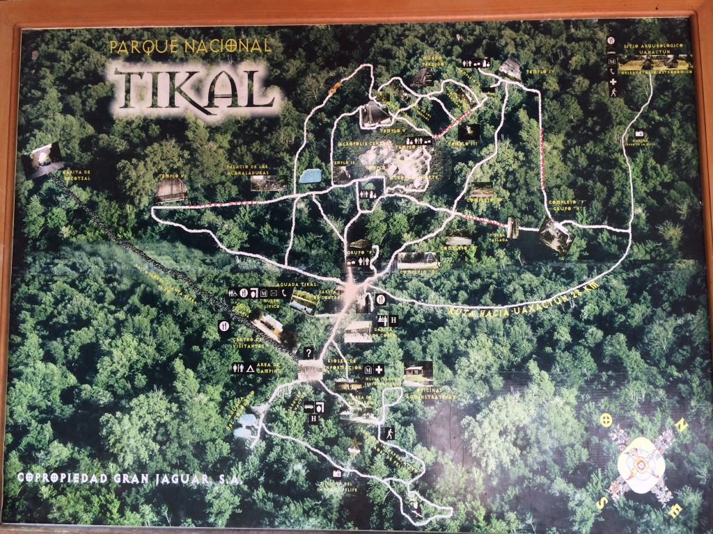 Map of Tikal, Guatemala