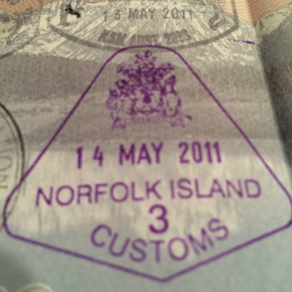 Norfolk Island, passport stamp