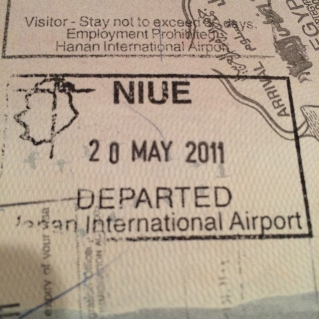 Niue, passport stamp