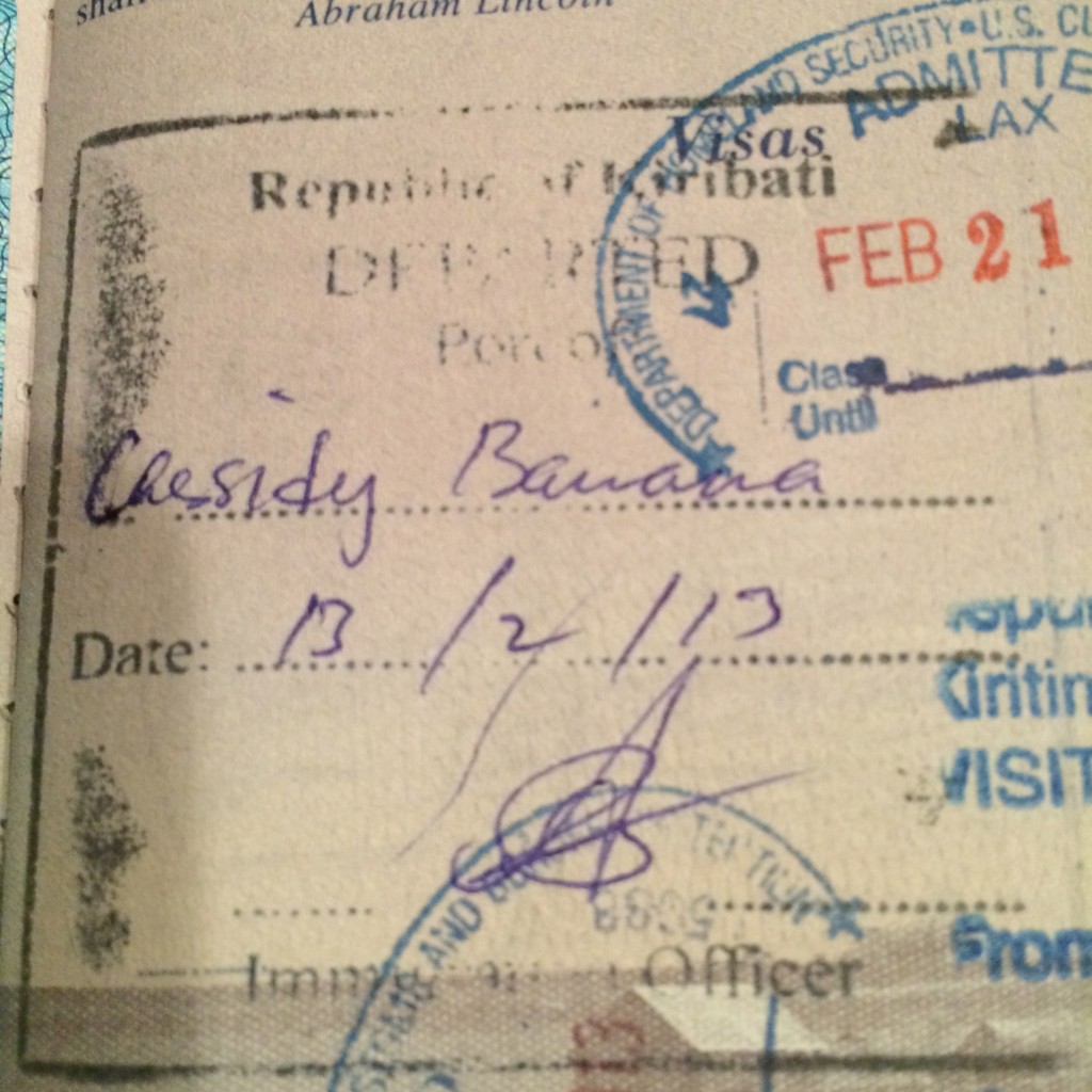 Kiribati, Kiritimati, CHristmas Island, Passport STamp