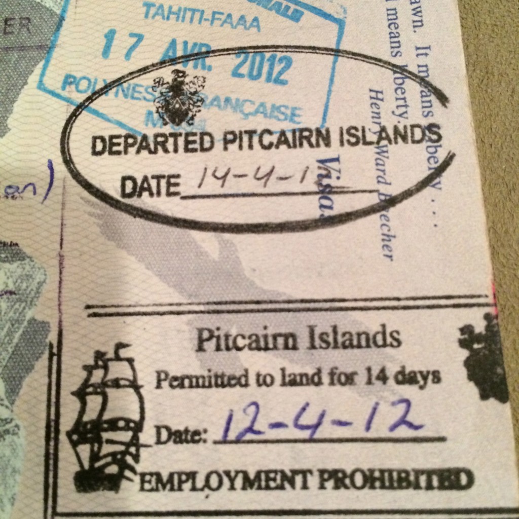 Pitcairn Island, passport stamp