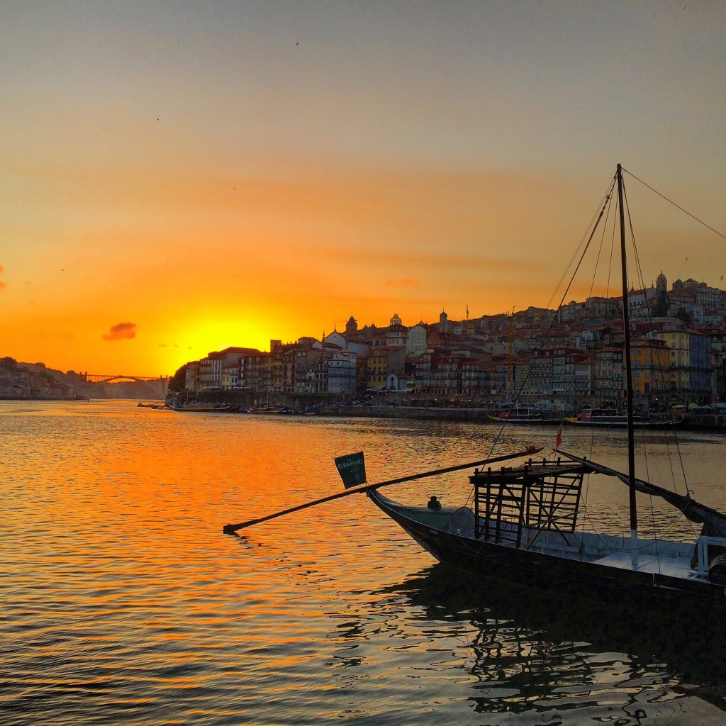 sunset, Douro River, Porto, Portugal