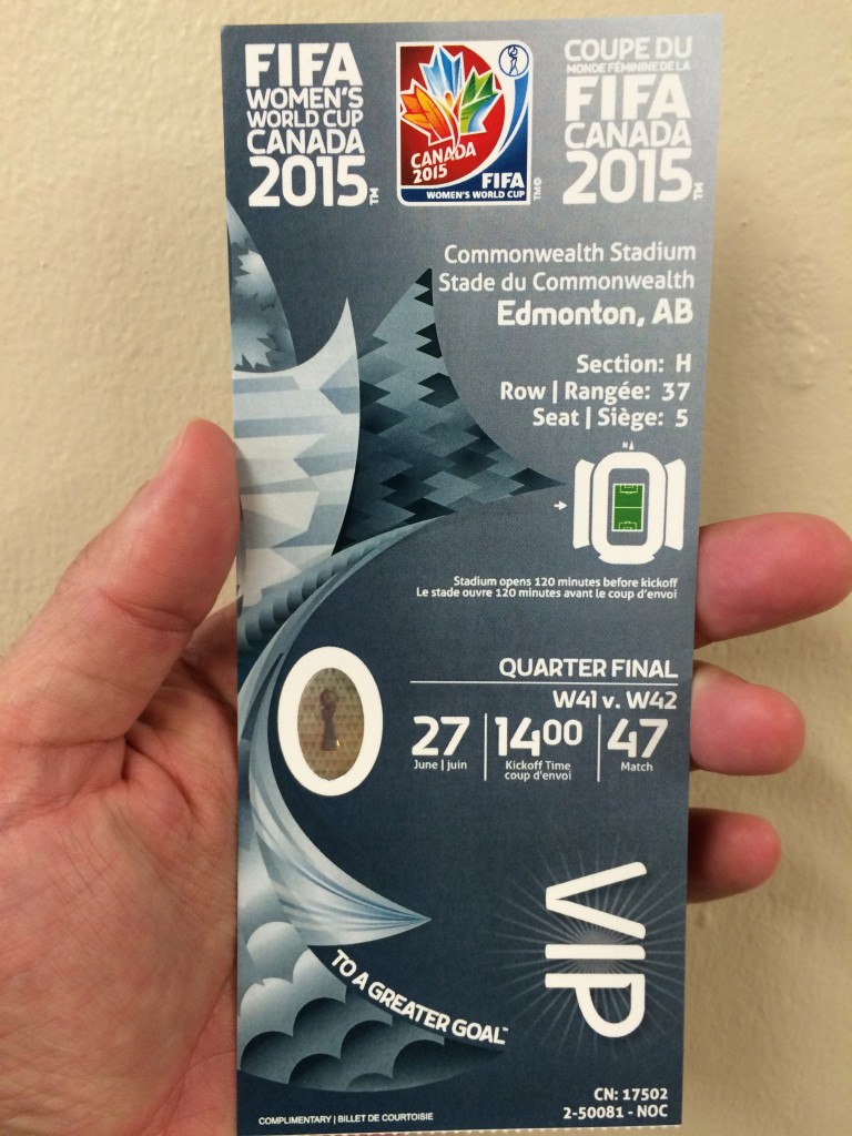 Edmonton, Alberta, Canada, FIFA, Womens World Cup, ticket