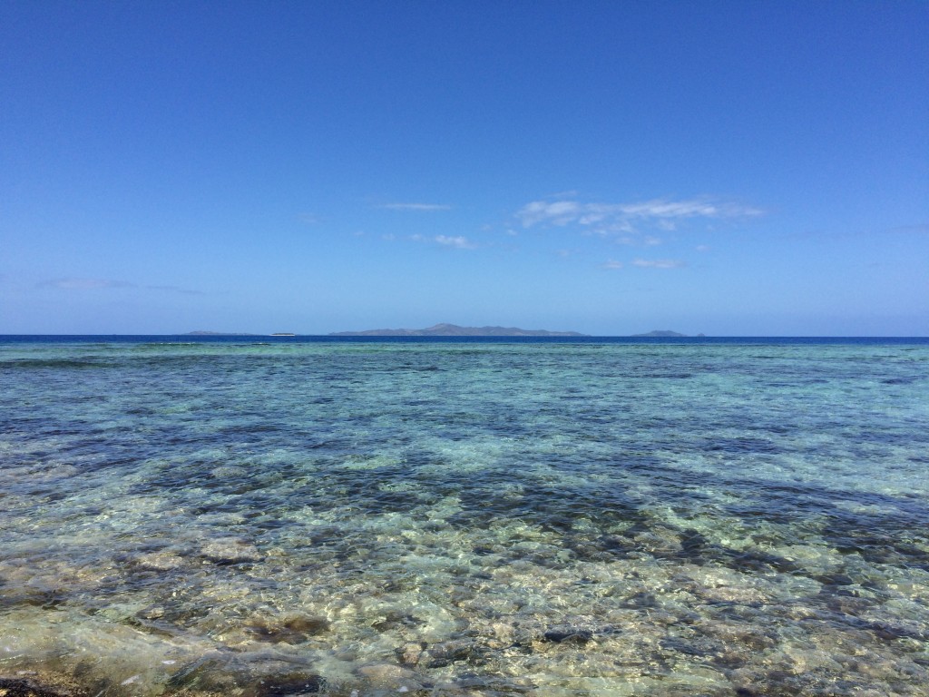 Beachcomber Island, Fiji, bula, rear view, reef