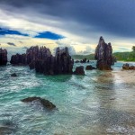 Nauru, pinnacles, beach