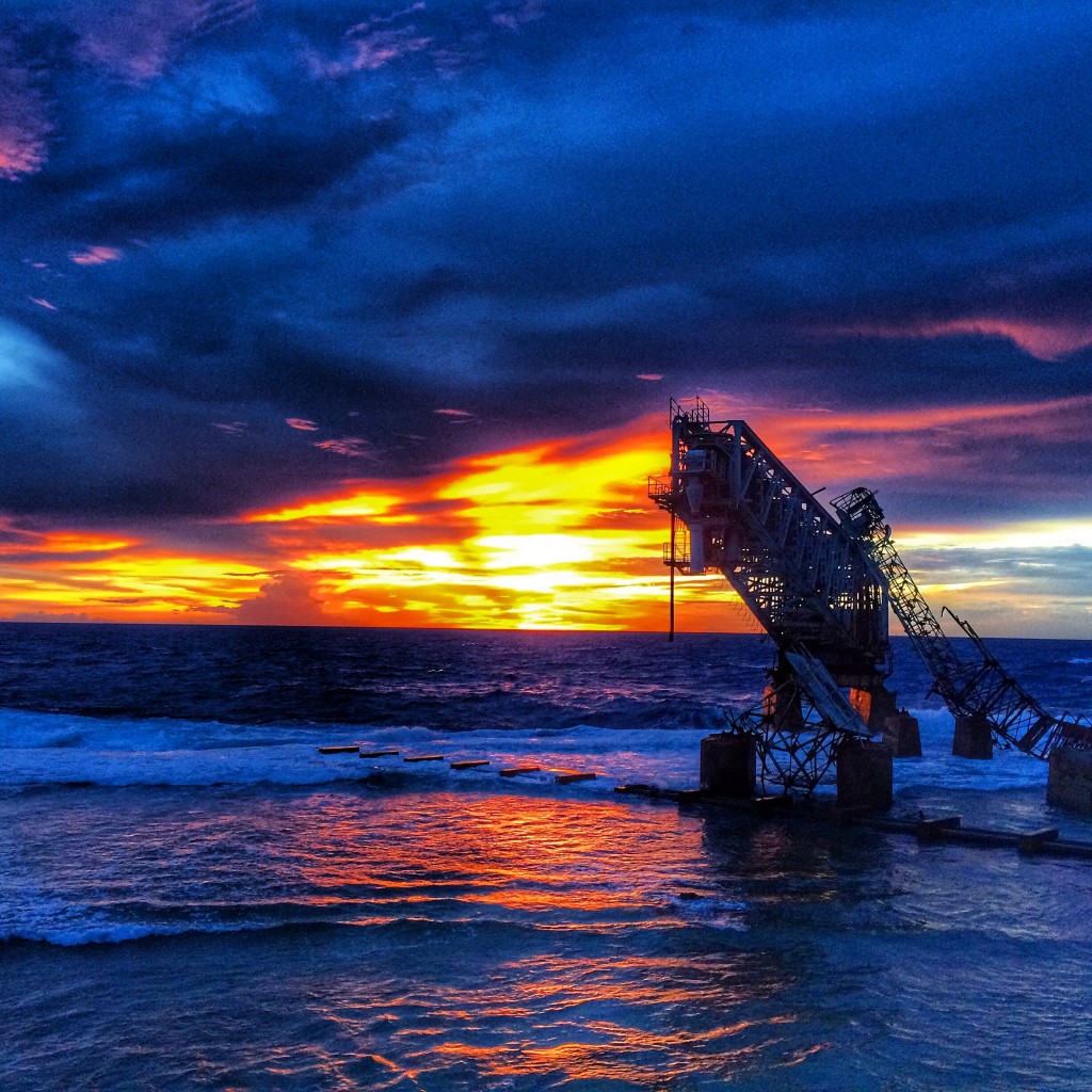 Nauru, sunset, phosphate factory