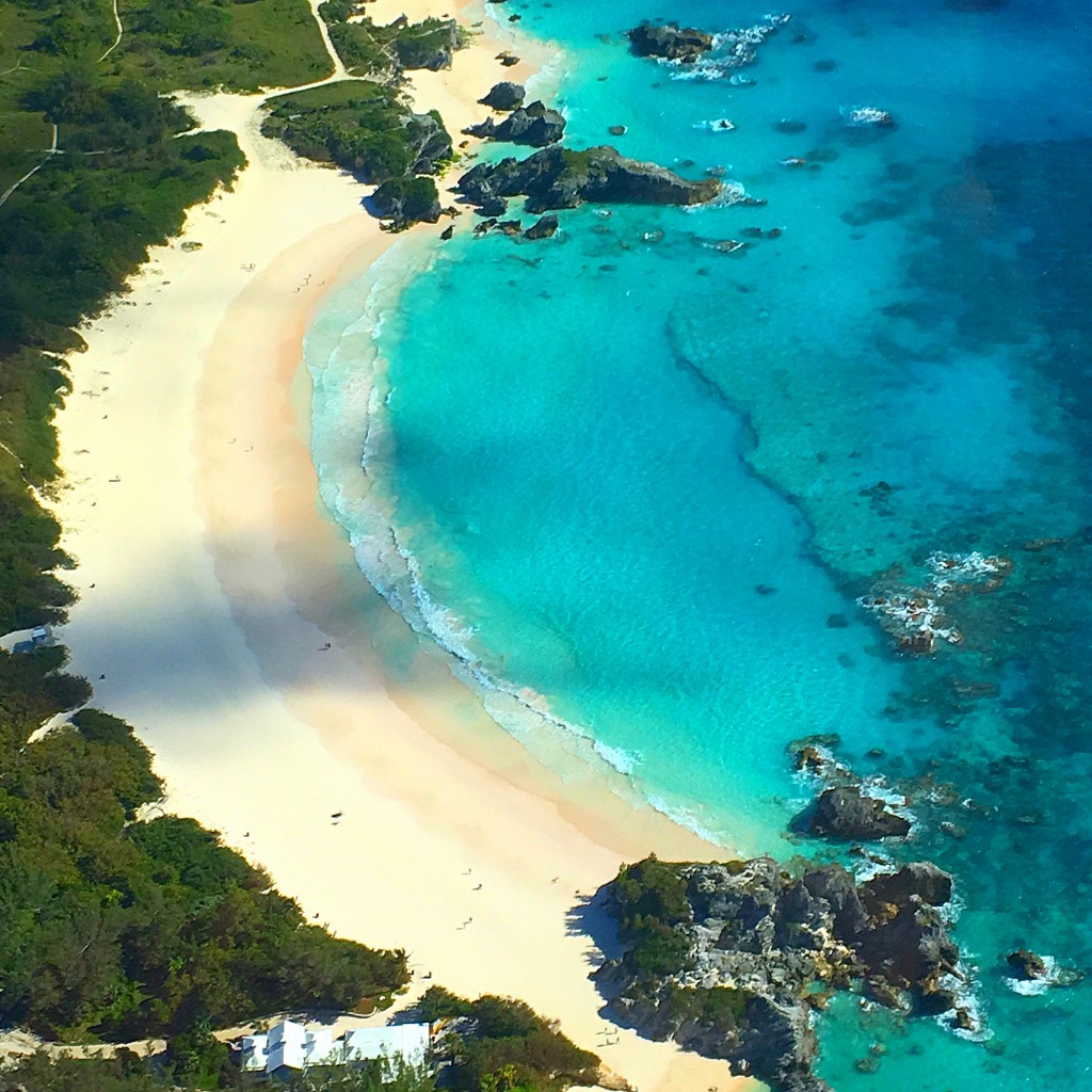 Horseshoe Bay Beach, Bermuda, scenic flight