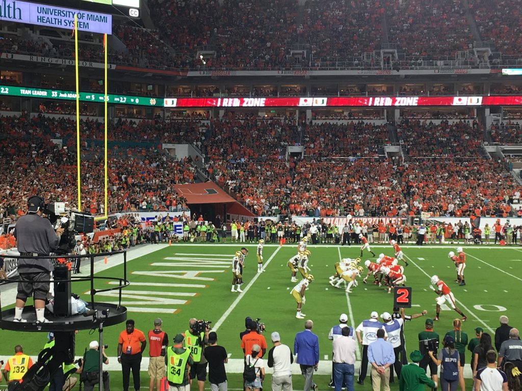 Miami about to score a touchdown right in front of us