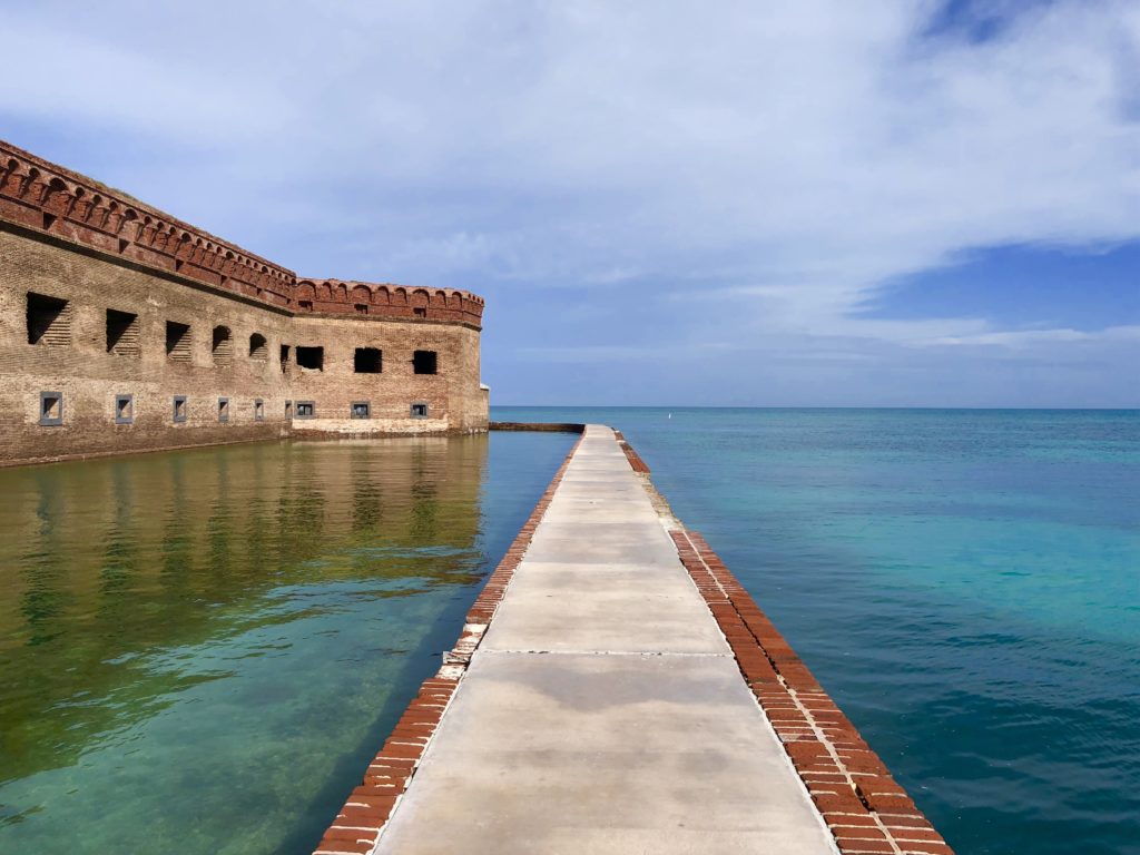 Killer seawall view walking along Fort Jefferson