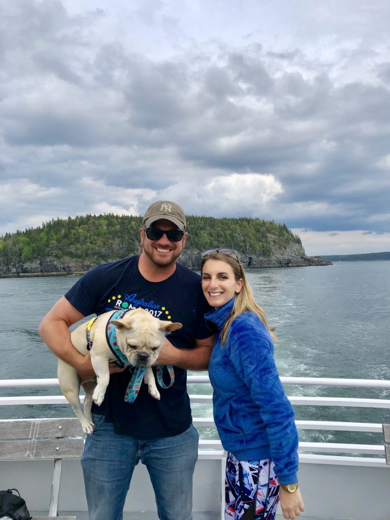 Team Hector on a boat tour of Acadia National Park