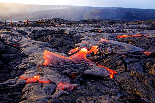 Lava flowing in Hawaii Volcanoes National Park