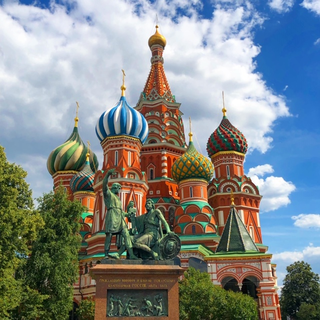 Stunning St. Basil's cathedral in Red Square in Moscow, Russia