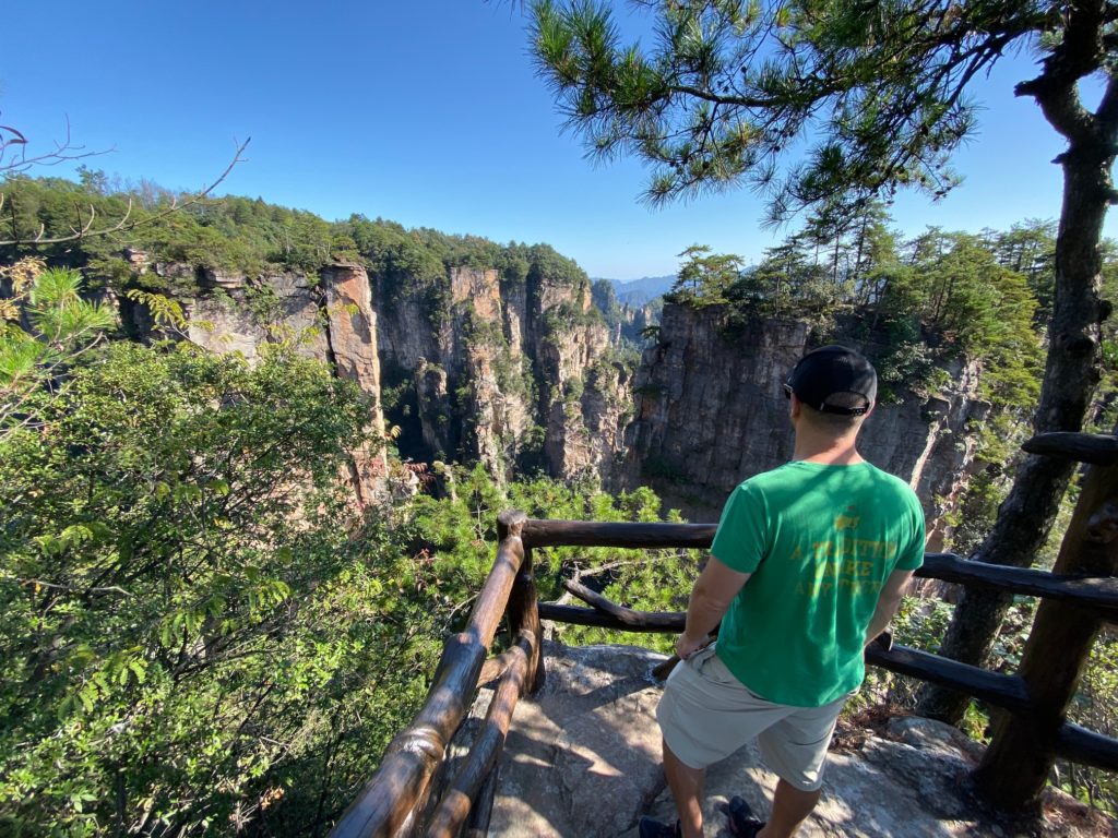 Gazing out over the beautiful scenery of Zhangjiajie