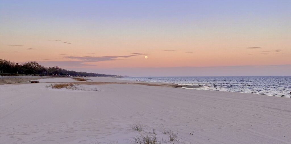 Sunset along the Mississippi Gulf Coast near Biloxi